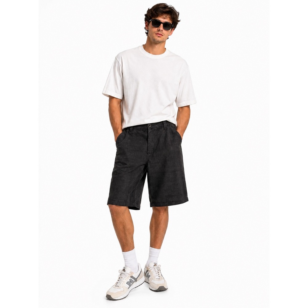 O'Neill Plaid Shorts Mens 34 Gray Flat Front Casual Beachwear Surf Skate